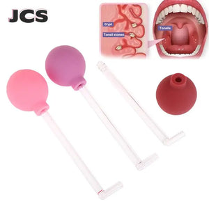 15/90 Degrees Long Glass Tube Tonsil Stone Remover Tool Suction Ball Manual Style Cleaning Mouth Care Tool Freshens Breath
