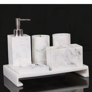 Resin Bathroom Set Lotion Bottle Mouthwash Cups Toothbrush Holder Soap Dishes Creative Home Shampoo Hand Sanitizer Bottles Trays