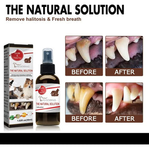 Pet Tooth Cleaning Spray Dogs Oral Cleaning Dental Care Deodorization Spray Pet Supplies Cats Remove Bad Breath Freshener 30ml