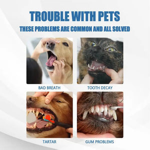 Pets Oral Cleaner Natural Dental Care Solution Foam Remove Calculus Reduce Tartar Plaque Buildup For Cats Dogs Teeth Cleaning