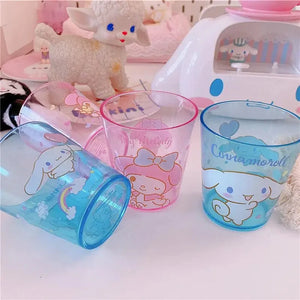 Anime Sanrio Kuromi Water cup Kawaii My Melody milk coffee Cup Anti Fall Transparent Mouthwash Toothbrush storage Children Gift