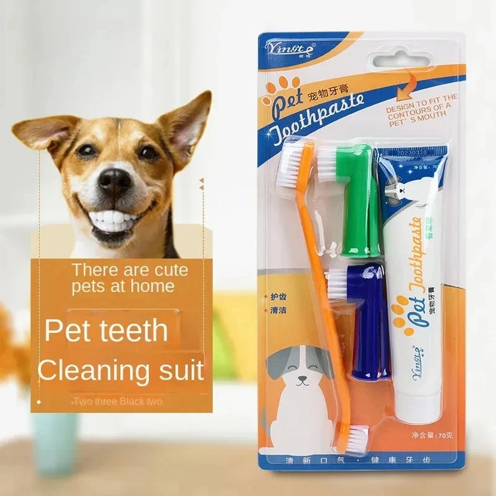 Pet Products Cleaning Tools Gum Care for Dogs and Cats Universal Disposable Toothpaste Toothbrush Set