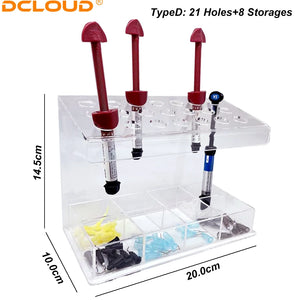 Dental Composite Resin Holder Syringe Acrylic Organizer Case Frame Transparent Dentistry Clinic Supplie Storage Box Dentist Tool