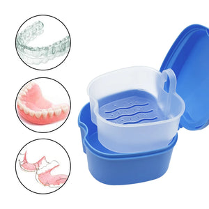 False Teeth Case Dental Retainer Denture Bath Box Mouth Guard Orthodontic Cleaning Artificial Tooth Holder Oral Hygiene Supplies