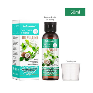 60/100/200/250ml Coconut Mint Pulling Oil Mouthwash Alcohol-free Teeth Whitening Fresh Oral Breath Tongue Scraper Set Mouth Heal