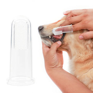 Dog Super Soft Pet Finger Toothbrush Teeth Cleaning Bad Breath Care Nontoxic Silicone Tooth Brush Tool Dog Cat Cleaning Supplies