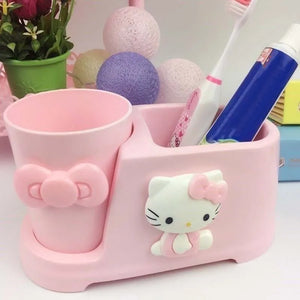 Sanrio Mouthwash Cup Set Hello Kitty Toothbrush Toiletries Storage Cup Bathroom Storage Box Student Dormitory Utilizables Gift