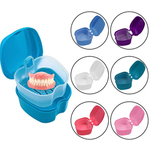 False Teeth Case Dental Retainer Denture Bath Box Mouth Guard Orthodontic Cleaning Artificial Tooth Holder Oral Hygiene Supplies