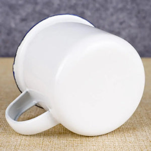 Enamel Water Mug Wide Opening Mouthwash Cup Non-sliding Base Drink Mug Anti-deform Kids Children Water Cup Outdoor Camping Cup