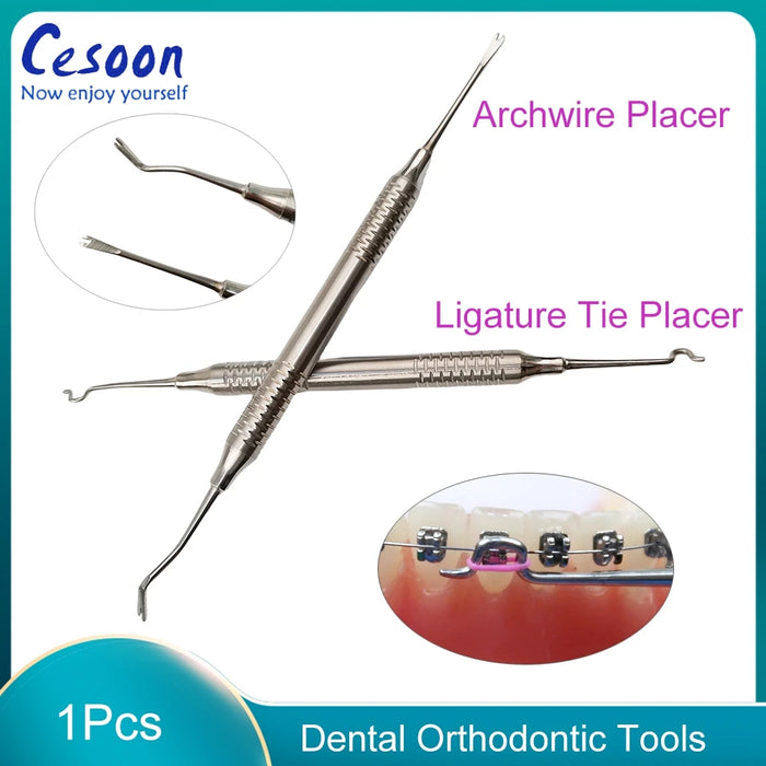 Dental Orthodontic Ligature Tie Placer Twirl-on Module Arch Wire Placement Elastic Ligation Ring Holder Tool Dentist Supplies