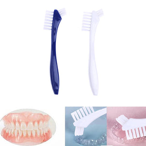 Denture Toothbrush Hard/Soft Double Bristle for False Teeth Brush Superb Total Cleaning