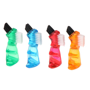 Dual-Head False Teeth Toothbrush Multi-Layered Denture Cleaning Brush Non-slip Ergonomic Handle Dental Oral Care Products