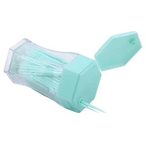 200pcs/set Soft Plastic Double-head Brushed Toothpick Oral Care 6.2 Cm Interdental Brush Toothbrush for Dentures