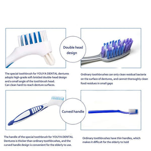 1Pcs Denture Cleaning Brush Deep Cleaning False Teeth Wash Reusable Invisible Orthodontic Braces Descaling Brush Oral Care Tool