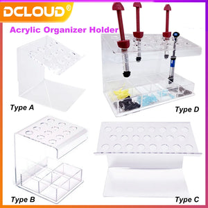Dental Composite Resin Holder Syringe Acrylic Organizer Case Frame Transparent Dentistry Clinic Supplie Storage Box Dentist Tool