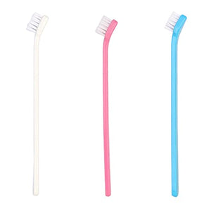 Jegtew Pet Dog Toothbrush,Long Handle Cat Toothbrush with Soft Bristles, Easy Teeth Cleaning, Dog Dental Care for Puppies, Cats and Small Pets
