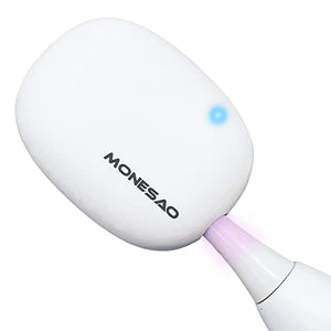 MONESAO Toothbrush Sanitizer, UVC Toothbrush Sterilizer Covers with Holder, Rechargeable Travel Home Toothbrush Cleaner Case for All Electric and Manual Toothbrushes (White)