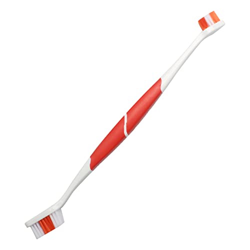 Jegtew Dog Toothbrush, Double Headed Pet Toothbrush with Soft Bristles, Easy Teeth Cleaning, Dog Dental Care for Puppies, Cats and Small Pets