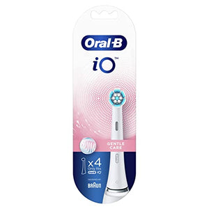 Oral-B iO Gentle Care Electric Toothbrush Head, Twisted & Angled Bristles for Deeper Plaque Removal, Pack of 4, Suitable for Mailbox, White