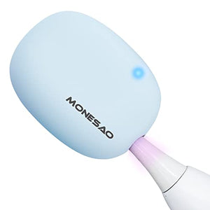 MONESAO Toothbrush Sanitizer, UVC Toothbrush Sterilizer Covers with Holder, Rechargeable Travel Home Toothbrush Cleaner Case for All Electric and Manual Toothbrushes (Blue)