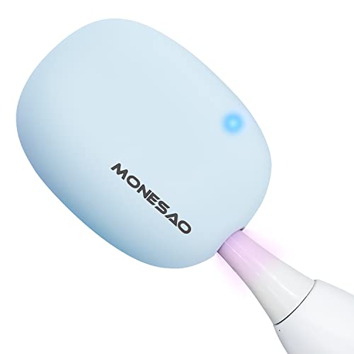 MONESAO Toothbrush Sanitizer, UVC Toothbrush Sterilizer Covers with Holder, Rechargeable Travel Home Toothbrush Cleaner Case for All Electric and Manual Toothbrushes (Blue)