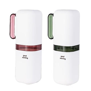 Travel Toothbrush Holder,Toothbrush Holder and Rinse Cup with Handle Toothbrush Travel Case,Multifunctional Toothbrush Cup,Large Capacit Travel Toothbrush Holder with Mouthwash Cup(2pcs)
