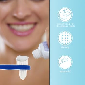 ARTIBETTER 2Pcs Denture Brushes Double-Sided False Teeth Toothbrush Denture Cleaning Tool (White + Blue)