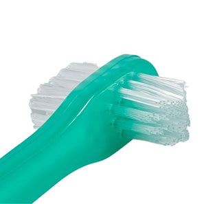 Vakly Denture Brush [Pack of 10] Individually Bagged Denture Brushes with Hard Firm Flat Bristled Heads for Cleaning Dentures, Retainers, False Teeth, Clear Braces, and Mouth Guards