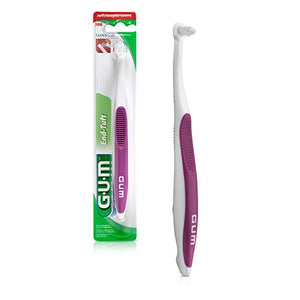 GUM End Tuft Toothbrush - Extra Small Head For Hard-to-Reach Areas - Implants, Back Teeth, and Wisdom Teeth - Soft Dental Brush for Adults, 1ct