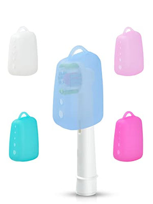 Lapfoon 5 Packs Toothbrush Covers, Silicone Toothbrush Covers Caps for for Electric Toothbrush Replacement Head & Manual Toothbrush, Toothbrush Travel Essentials