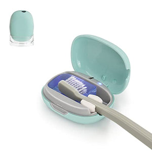 ELMWAY UV Sanitizer Toothbrush Case, Portable Mini Toothbrush Holder, Rechargeable Toothbrush Cover Sterilizing for Home and Travel Fits All Toothbrushes for Electric and Manual (Green)