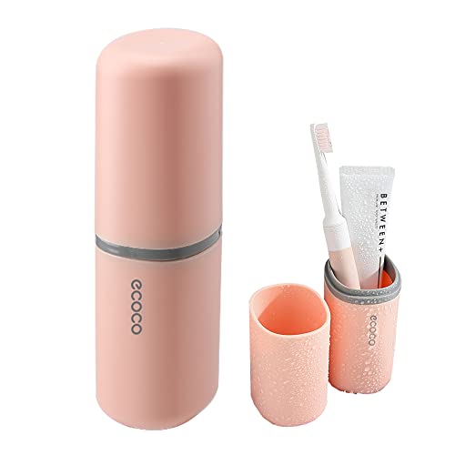 ZWCEGND Toothbrush Travel Case, Multifunctional Dustproof Toothbrush Cover, Portable Toothbrush Holder,Suitable for Business Camping Travel or Daily Use(Pink)
