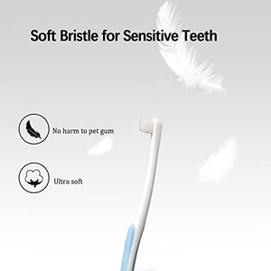 JGocot Small Dog Toothbrush,|Micro Brush Head|Nano Bristle|Soft Pet Toothbrush for Sensitive Gum&Teeth, Dog Teeth Cleaning Kit for Puppy, Kitten, Cats&Miniature Toy Size Dogs