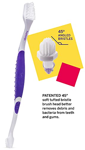 petsmile Professional Dog Toothbrush | Patented 45° Bristles Dual-Ended Dental Brush Head Cleans Teeth for Small and Large Pets | Promotes Healthy Gums and Oral Hygiene | VOHC Approved Brand