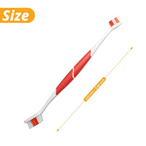 Jegtew Dog Toothbrush, Double Headed Pet Toothbrush with Soft Bristles, Easy Teeth Cleaning, Dog Dental Care for Puppies, Cats and Small Pets