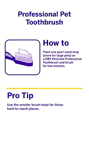 petsmile Professional Dog Toothbrush | Patented 45° Bristles Dual-Ended Dental Brush Head Cleans Teeth for Small and Large Pets | Promotes Healthy Gums and Oral Hygiene | VOHC Approved Brand