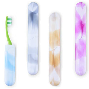 UnicomT 4 PCs Travel Toothbrush Case with Drainage Holes – Portable, Breathable Plastic Toothbrush Holders Travel– Ideal for Camping, Trips & Daily Use – Assorted Colors