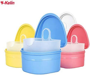 Y-Kelin Denture And Retainer Cleanning Set Denture Cleaning Case And Denture Brush (blue)