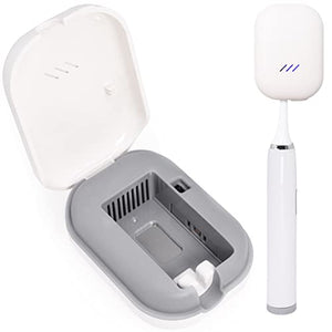 GFU Toothbrush Sanitizer Case, Rechargeable Portable Toothbrush Cleaner, Fits for All Toothbrushes Head, Used for Home, Travel, Camping, Business Trip (White)