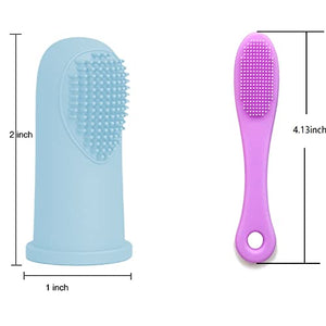 Dog Toothbrush Finger Toothbrush Set (4 Pack, with Dog Eye tears Black Chin Cleaning Tool) , Silicone Toothbrush，Soft bristles, Easy to Clean Teeth, Suitable for Dogs, Cats and Pets to use