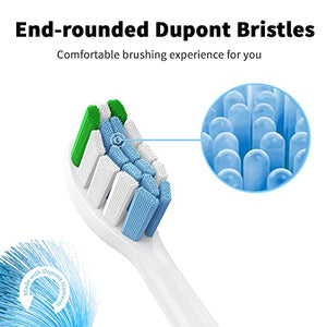 USHON Replacement Toothbrush Heads for Philips Sonicare Replacement Heads, Brush Heads Compatible with Phillips Sonicare Snap-on Electric Tooth Brushes, 8 Pack