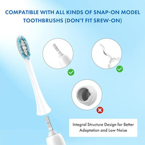 Replacement Toothbrush Heads for Philips Sonicare Click-on Toothbrushes：10 Pack Soft Replacement Electric Brush Head Compatible with Phillips Sonicare Plaque Control Snap-on