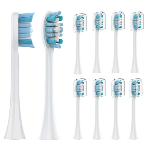 Replacement Toothbrush Heads for Philips Sonicare Click-on Toothbrushes：10 Pack Soft Replacement Electric Brush Head Compatible with Phillips Sonicare Plaque Control Snap-on