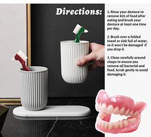 Premium Hard Denture Brush Toothbrush, Cleaning Brush, Multi-Layered Bristles & Portable Denture Double Sided Brush, Denture Care(Pack of 3)