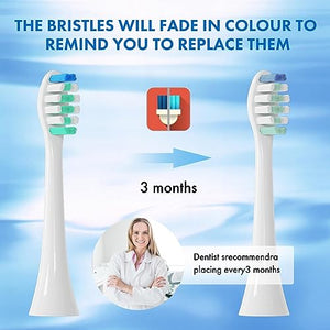Replacement Toothbrush Heads for Philips Sonicare：10 Pack Soft Replacement Electric Brush Head Compatible with Phillips Sonicare Plaque Control Snap-on