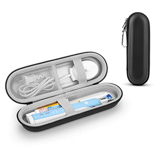 Yinke Travel Case for Braun Oral B/Oral-B Pro/Philips Sonicare Electric Toothbrush, Fits for Oral-B Pro 1000 1500 /iO Series 7 8 9, Hard EVA Cover Protective Storage Bag (Black Sliver)