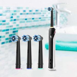 8pcs Cross Clean Brush Heads Compatible with Oral B Electric Toothbrush, Compatible with Cross Action Pro 1000 and Other Oral B Electric Toothbrush, Black.