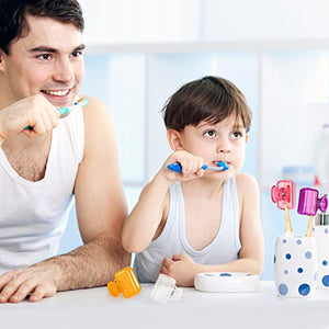 4 Pack Travel Toothbrush Head Covers Cap Toothbrush Protector Brush Pod Case Protective Plastic Clip for Household Travel, Fits Most Manual and Electric Toothbrushes