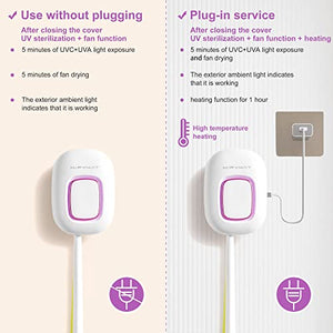 Hipykat Toothbrush Sanitizeri Case with U V-C Lights, Dryer Heating, Fan Drying - Rechargeable Portable Toothbrush Cover, Magnetic Wall Mount Sterilizeri Box for Home, Travel & Fits All Toothbrushes