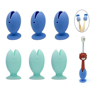 Standing Tooth Brush Head Cover,Children Silicone Protector Cap,Travel Toothbrush Suction Cup Holder,Dustproof Toothbrush Protect Case, Fish Shape Silicone Suction Cup Toothbrush Holder